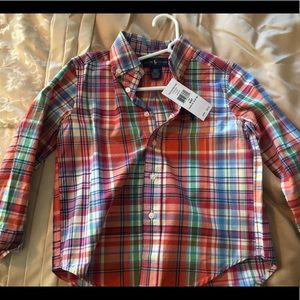 Boys long sleeve polo button down
